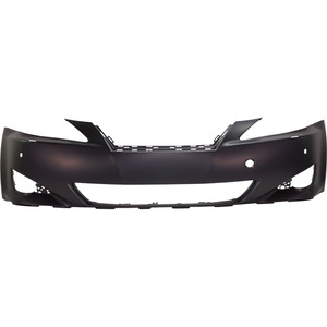 Front Bumper Cover for Lexus IS250/IS350 (2006-2008), Primed (Ready to Paint), with Headlight Washer Holes and Pre-Collision System, Replacement