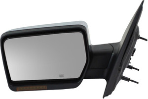 Power Mirror for Ford F-150 (2004-2006) / Lincoln MARK LT (2006-2006), Left Driver, Non-Towing, Manual Folding, Heated, Chrome, with In-housing Signal Light, without Auto Dimming, BSD, Memory, Replacement