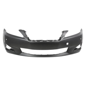 Front Bumper Cover for Lexus IS250/IS350 (2009-2010), Primed (Ready to Paint), Excludes C Model, with Park Assist System Holes and Pre-Collision System, without Headlight Washer Holes, CAPA-Certified, Replacement