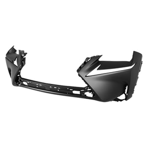 Front Bumper Cover for NX200T/NX300H 2015-2017, Primed (Ready to Paint), Without F Sport Package, Without Park Distance Control Sensor Holes, Without Headlight Washer Holes - CAPA-Certified, Replacement