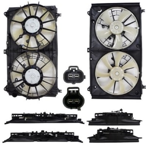 Radiator Cooling Fan Assembly for 2008-2011 Lexus GS460 4.6L V8, Engine Cooling Fan Assembly with Motor, Blade, Shroud; OEM part: 1671138130-PFM, Replacement