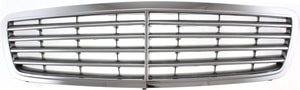 Chrome Shell/Painted Gray Insert Grille for C-CLASS Mercedes-Benz 2001-2005, Avantgarde Package, Elegance Package, Replacement