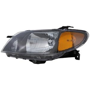 Headlight Assembly for Mazda Protege 2001-2003, Left Driver, Halogen, Metal Coat Bezel, Sedan, Replacement