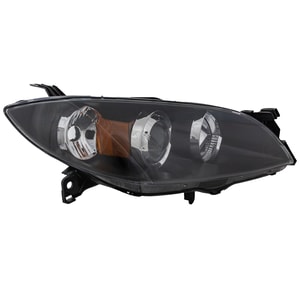 Headlight for Mazda 3 Sedan (2004-2009), Right Passenger Side, Lens and Housing, Halogen, Replacement