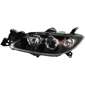 Headlight for Mazda 3 Sedan 2004-2009, Left Driver, Lens and Housing, Halogen, Replacement