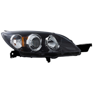 Headlight for Mazda 3 Hatchback 2004-2009, Right Passenger Side, Lens and Housing, Halogen, Replacement