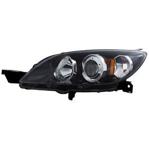 Headlight Lens and Housing for Mazda 3 Hatchback 2004-2009, Left Driver, Halogen, Replacement