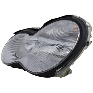 Headlight Assembly for Mercedes-Benz C-Class Sedan/Wagon 2001-2004, Left Driver, Halogen, Replacement
