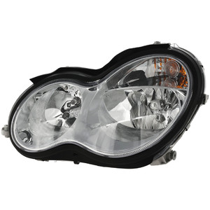Headlight Assembly for Mercedes-Benz C-Class Sedan/Wagon 2005-2007, Left Driver, Halogen, Replacement