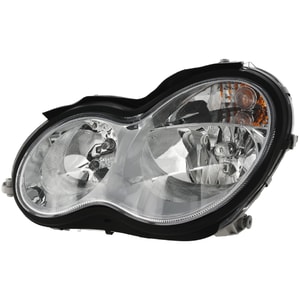 Headlight Assembly for Mercedes-Benz C-Class Sedan/Wagon 2005-2007, Left Driver, Halogen, Replacement