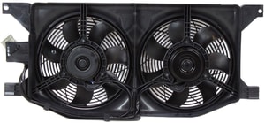 Radiator Fan Shroud Assembly for Mercedes-Benz ML-Class 1998-2005, Dual Fan, Outer, Chassis 163, Replacement