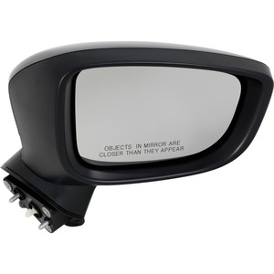 Power Mirror for 2017-2018 Mazda 3, Right Passenger, Manual Folding, Non-Heated, Paintable, Mexico Built Vehicle, Without Blind Spot Detection, Memory and Signal Light, Replacement