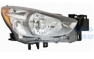 Right Passenger Headlight Lens/Housing for 2011-2016 Mazda 2 Front, Assembly Replacement Housing/Lens/Cover - I 1.5L L4 Hatchback, I Touring 1.5L L4 Hatchback, i Grand Touring 1.5L L4 Hatchback,  DA7T510K0, Replacement