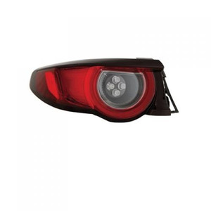 LED Tail Light Assembly for 2019-2021 Mazda 3 Hatchback, Left Driver, Outer with Signature Lighting, CAPA-Certified Replacement