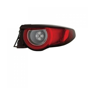 Tail Light Assembly for Mazda 3 Hatchback, 2019-2021, Right Passenger Side, Outer, LED with Signature Lighting, CAPA-Certified, Replacement