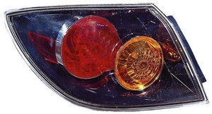 Left Driver Rear Tail Light Assembly Replacement Housing / Lens / Cover for 2004 - 2006 Mazda 3, 4 Door Hatchback, without LED, Includes Lens,  BN8F51180D, Replacement