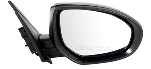 Power Mirror for Mazda 3 (2010-2013), Right Passenger, Manual Folding, Non-Heated, Paintable, without Signal Light and Blind Spot Detection, Replacement