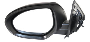 Power Mirror for Mazda 3 (2010-2013), Left Driver Side, Manual Folding, Heated, Paintable, without Signal Light, Replacement