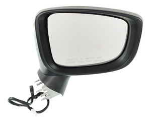 Power Mirror for MAZDA 3 (2014-2016), Right Passenger Side, Manual Folding, Non-Heated, Paintable, without Blind Spot Detection and Signal Light, Hatchback/Sedan, for Japan Built Vehicle, Replacement