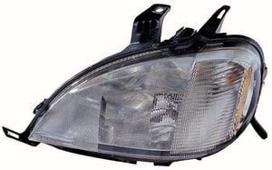 Left Driver Headlight Assembly for 1998-2001 Mercedes-Benz ML320, Front Housing/Lens/Cover, Halogen with Passenger Package, Composite,  1638200961, Replacement