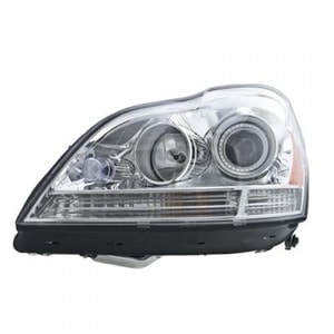 Left Driver Headlight Assembly for 2010 - 2012 Mercedes Benz Gl450, X164 Series, Bi-Xenon with Active Curve Lighting, Composite,  164820495964, Replacement