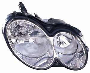 Headlight Assembly for Mercedes-Benz CLK-Class 2003-2006, Right Passenger, Halogen, Valid Till 3-31-2006, CAPA-Certified, Replacement