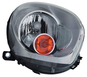 Headlight Assembly for Mini Cooper Countryman 2011-2016, Right Passenger Side, Halogen, with Yellow Turn Signal Light - CAPA-Certified, Replacement