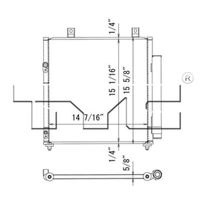 A/C Condenser for 2014 - 2015 Mitsubishi Mirage, OEM Replacement Part - 7812A229