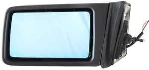 Manual Remote Mirror for Mercedes-Benz 190D/190E (1985-1993), E-Class (1984-1993), Manual Folding, Heated, Paintable, Rectangular Housing, Coupe/Sedan/Wagon, Replacement