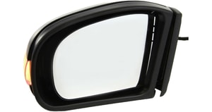 Power Mirror for Mercedes Benz C-Class 2001-2007, Left Driver, Manual Folding, Heated, Paintable, with In-Housing Signal Light, Without Auto Dimming, Blind Spot Detection, and Memory, Replacement