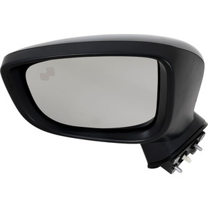 Power Mirror for the 2017-2018 Mazda 3 Left Driver, Manual Folding, Non-Heated, Paintable w/ Blind Spot Monitoring and Signal Light, for Mexico Built Hatchback/Sedan Vehicle, Replacement