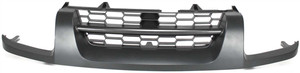 Grille for Nissan XTERRA SE Model, 2002-2004, Gray Shell and Insert, Replacement