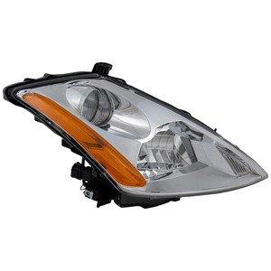 Headlight Assembly for Nissan Murano 2003-2007, Right Passenger Side, Halogen, with Chrome Interior, Replacement