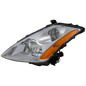 Headlight Assembly for Nissan Murano 2003-2007, Left Driver, Halogen, Chrome Interior, Replacement