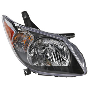 Headlight Assembly for Pontiac Vibe 2003-2004, Right Passenger, Halogen, Black Interior, Replacement