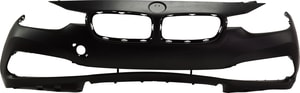Front Bumper Cover for BMW 3-Series (2016-2019) Sedan (2016-2018)/Wagon, Primed (Ready to Paint), Luxury Line without M Sport Package and Headlight Washer Holes, Replacement Models: 320i, 328i, 330i, 335i, 340i.