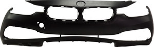 Front Bumper Cover for BMW 3-Series (2016-2019) Sedan (2016-2018)/Wagon, Primed (Ready to Paint), Luxury Line without M Sport Package and Headlight Washer Holes, Replacement Models: 320i, 328i, 330i, 335i, 340i.