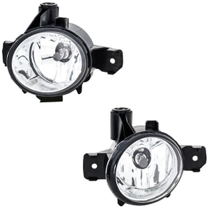 Fog Light Assembly for BMW X5 2007-2010, 1-Series 2008-2013, X1 2012-2015, Right Passenger and Left Driver, Halogen, Clear Lens, Without Adaptive Headlights, Replacement
