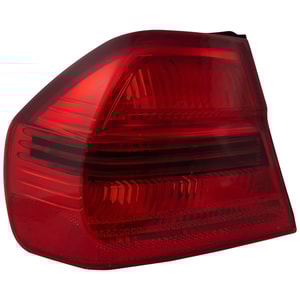 Tail Light for BMW 3-Series 2006-2008 Sedan, Left Driver, Outer Lens and Housing, Replacement Models: 325i, 325xi, 330i, 330xi.