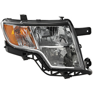 Headlight Assembly for Ford Edge 2007-2010, Right Passenger, Halogen, Chrome Interior, Excludes Sport Model, Replacement