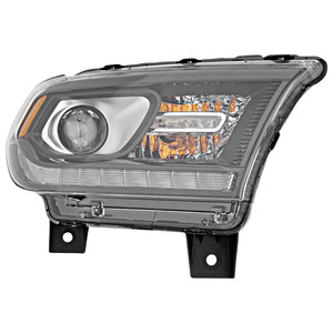 Headlight Assembly for Dodge Durango 2014-2015, Right Passenger, Halogen, Black Interior, with Daytime Running Light, Replacement