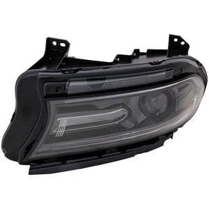 Headlight Assembly for Dodge Charger 2018-2021, Left Driver, Halogen, Without Logo, Excludes R/T 392, R/T Scat Back, SRT Hellcat, SRT 392 Models, Replacement