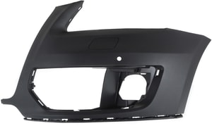 Front Bumper Cover for Audi Q5 2009-2012 Primed (Ready to Paint), Left Driver, w/ Parking Aid Sensor Holes and Headlight Washer Holes, w/o S-Line Package, Replacement