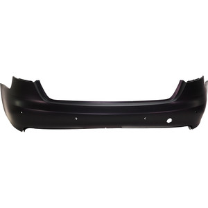 Rear Bumper Cover for Audi A4 2009-2012, Sedan, Primed (Ready to Paint), without S-Line Package, with Parking Aid Sensor Holes, Replacement