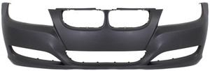 Front Bumper Cover for BMW 3-Series 2009-2012 Sedan/Wagon, Primed (Ready to Paint), without Headlight Washer Holes, without Parking Distance Control Sensor Holes, Replacement
