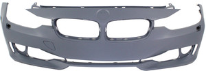 Front Bumper Cover for BMW 3-Series 2012-2015, STD Type, Primed (Ready to Paint), Without M Sport Line, With Headlight Holes, Without PDC Holes, Sedan/Wagon, Replacement (CAPA Certified)