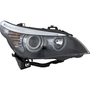 Headlight Assembly for BMW 5-Series 2008-2010 Halogen, Right Passenger, Sedan, Replacement - Fits Models: 520i, 525i, 528i, 530i, 535i, 540i, 550i.