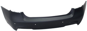 Rear Bumper Cover for BMW 3-Series 2013-2018, Primed (Ready to Paint), with M Sport Package & Park Distance Control Sensor Holes, Sedan, Replacement Models: 320i, 328i, 330i, 335i, 340i.