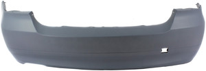 Rear Bumper Cover Primed (Ready to Paint) for BMW 3-Series 2006-2008 Sedan, Without M Package, Without Turbo (2007-2008), Without Parking Distance Control Sensor Holes, Replacement (CAPA Certified)