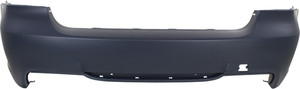 Rear Bumper Cover for BMW 3-Series 2006-2011, Primed (Ready to Paint), 3.0L Engine, with M Package, without Parking Distance Control Sensor Holes, Sedan, Replacement Models: 320i, 325i, 330i.